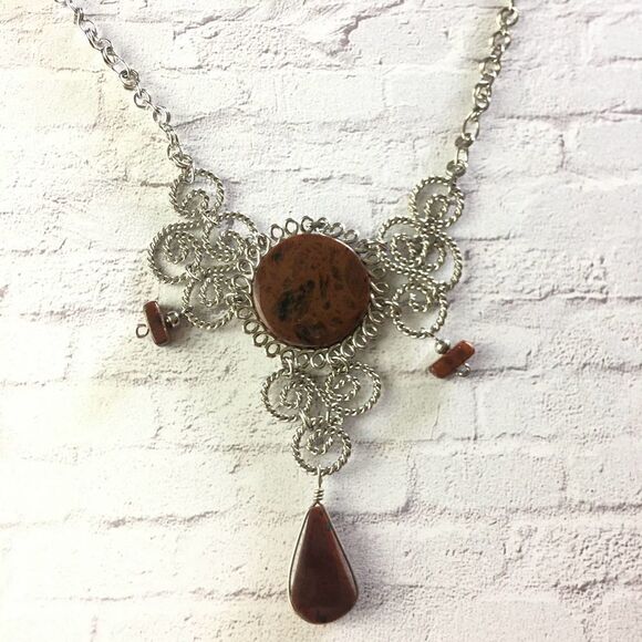 Peruvian Stone Necklace & Earring Set - Picture 2 of 5